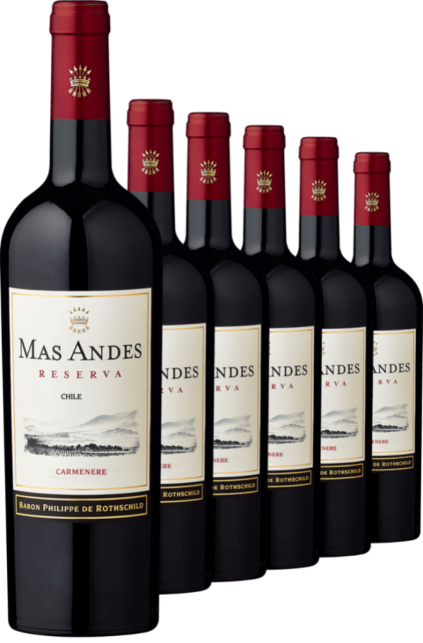 6er-Vorratspaket Rothschild Mas Andes Reserva Carménère Chile + GRATIS Kellnermesser