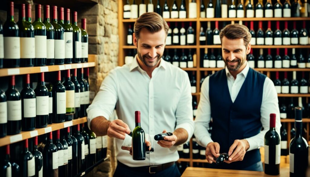 Weinauswahl und Weinservice